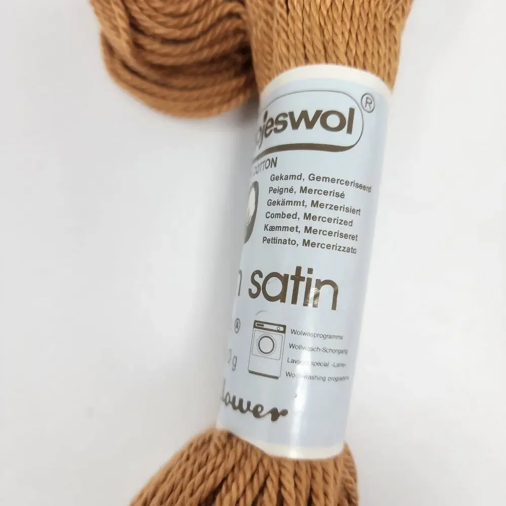 2 Hanks Vintage Scheepjeswol 688 100% Cotton Satin Yarn Mayflower 100M/50g Ea.